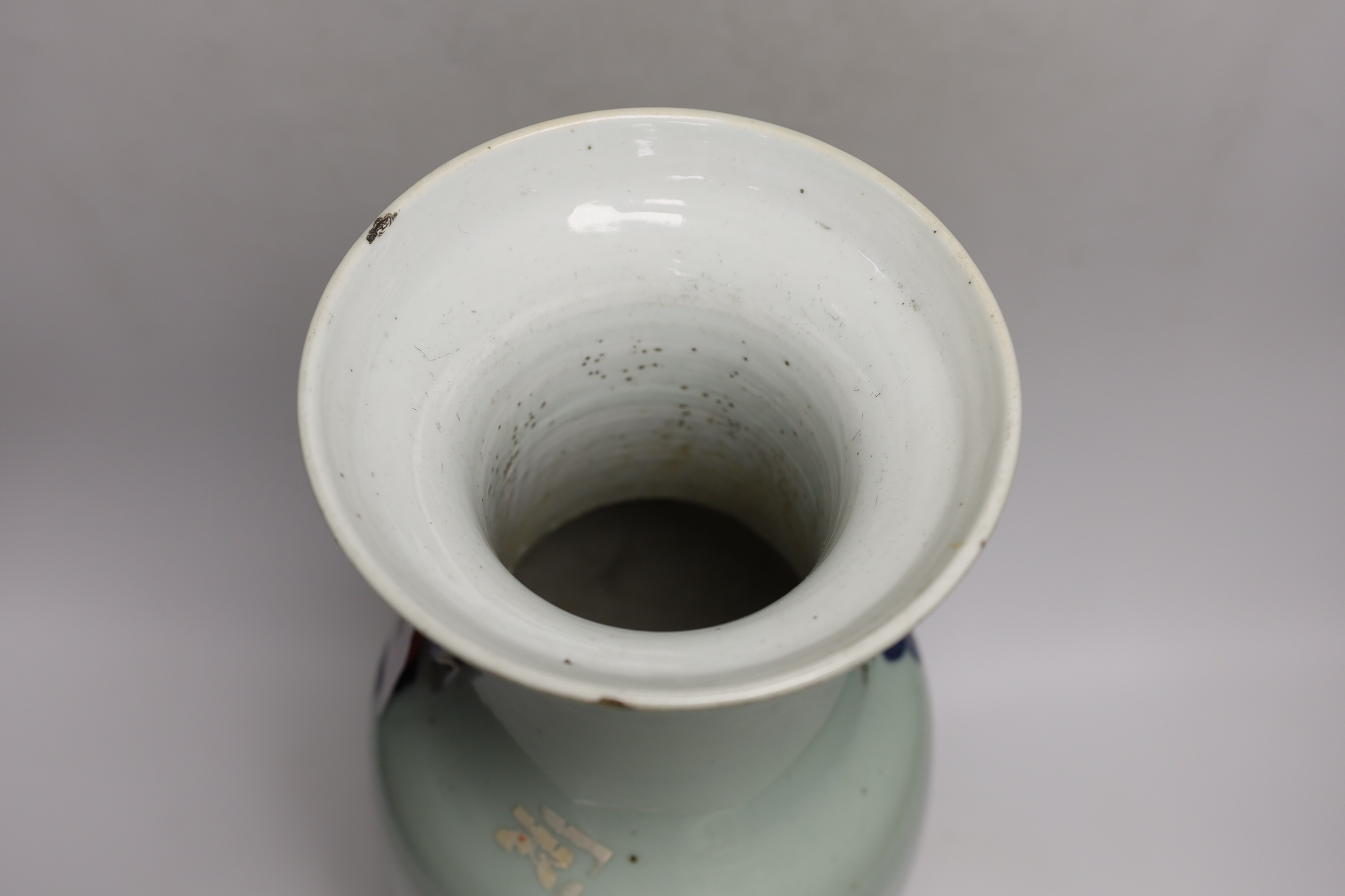 A 19th century Chinese celadon glazed vase, 42cm